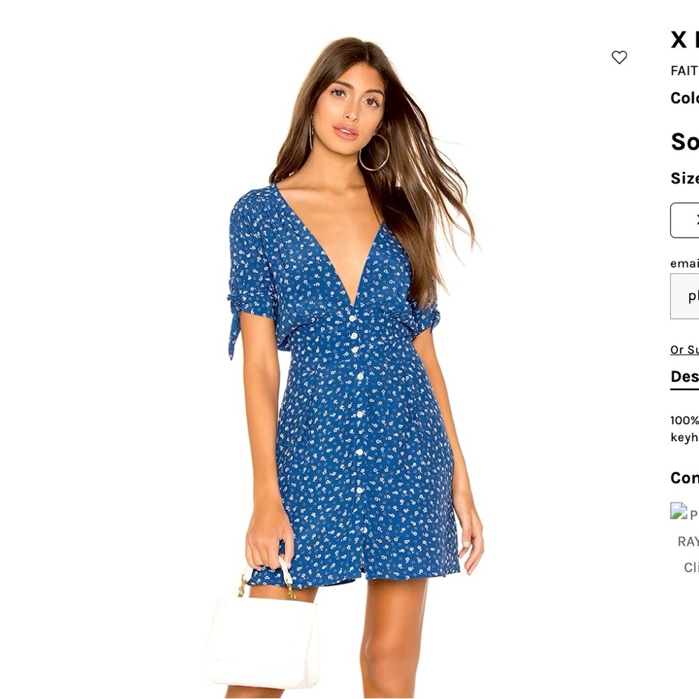 Revolve x Faithful the Brand Blue Mini Dress